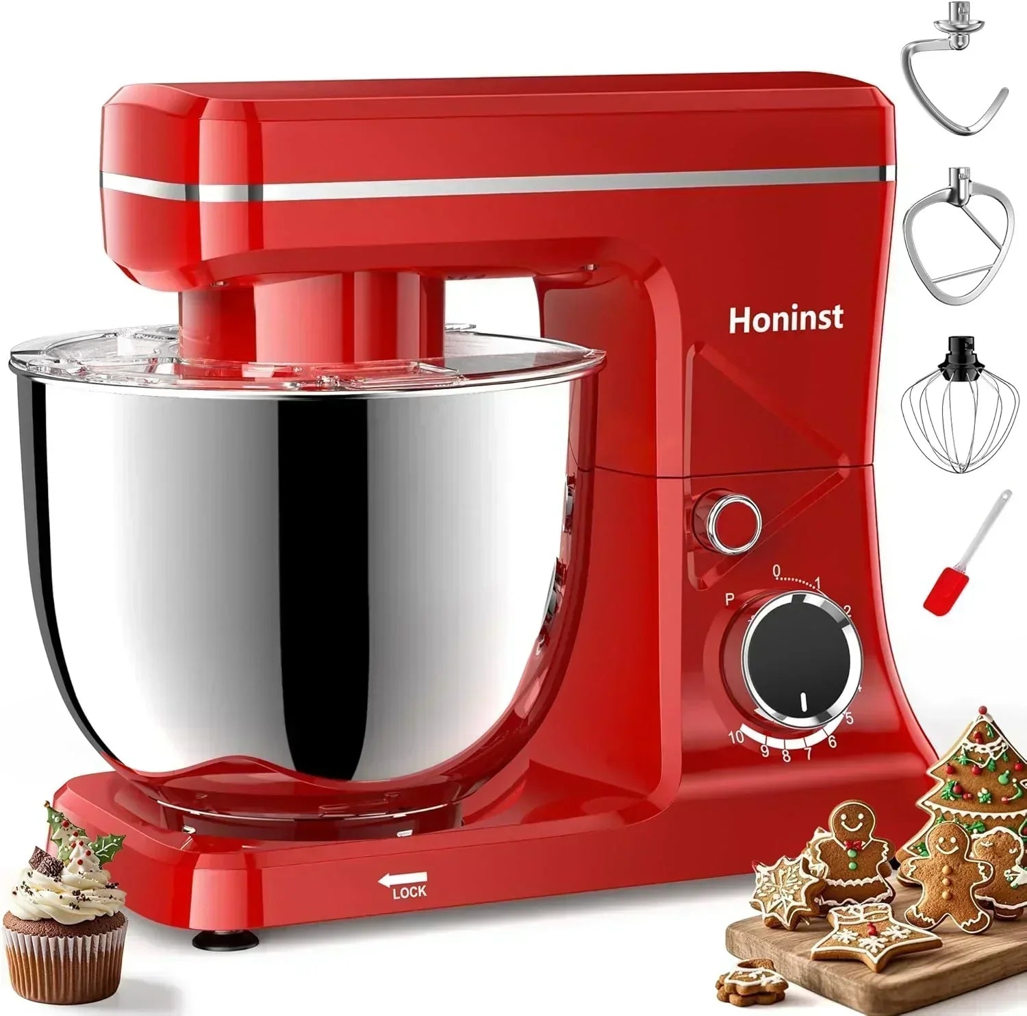 10-Speed Stand Mixer with 8-in-1 Splash Guard Tilt Head 6-Quart Stainless Steel Bowl