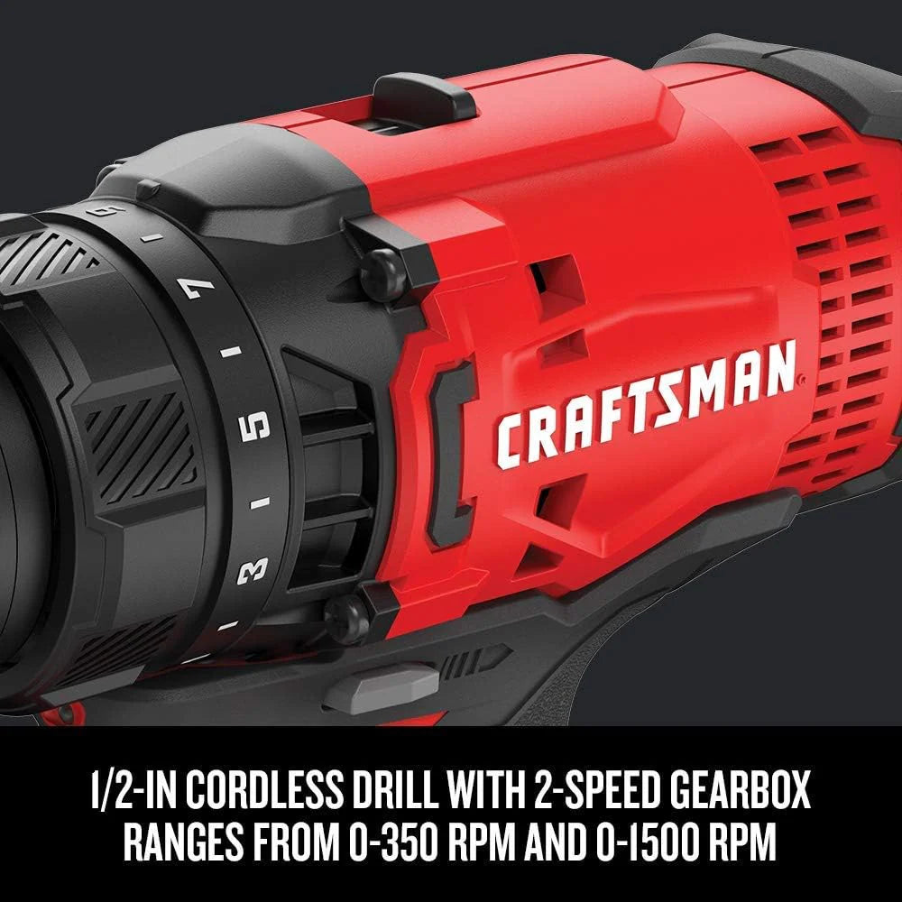 V20 MAX Cordless Drill and Impact Driver, Power Tool Combo Kit with 2 Batteries and Charger (CMCK200C2AM)