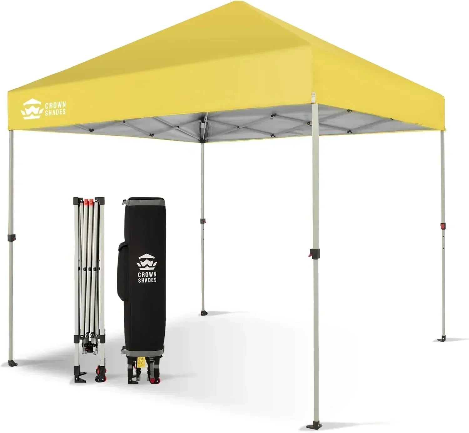 10x10 Pop-Up Awning One-Click Installation Beach Tent Outdoor Sunshade Silver Coated Top