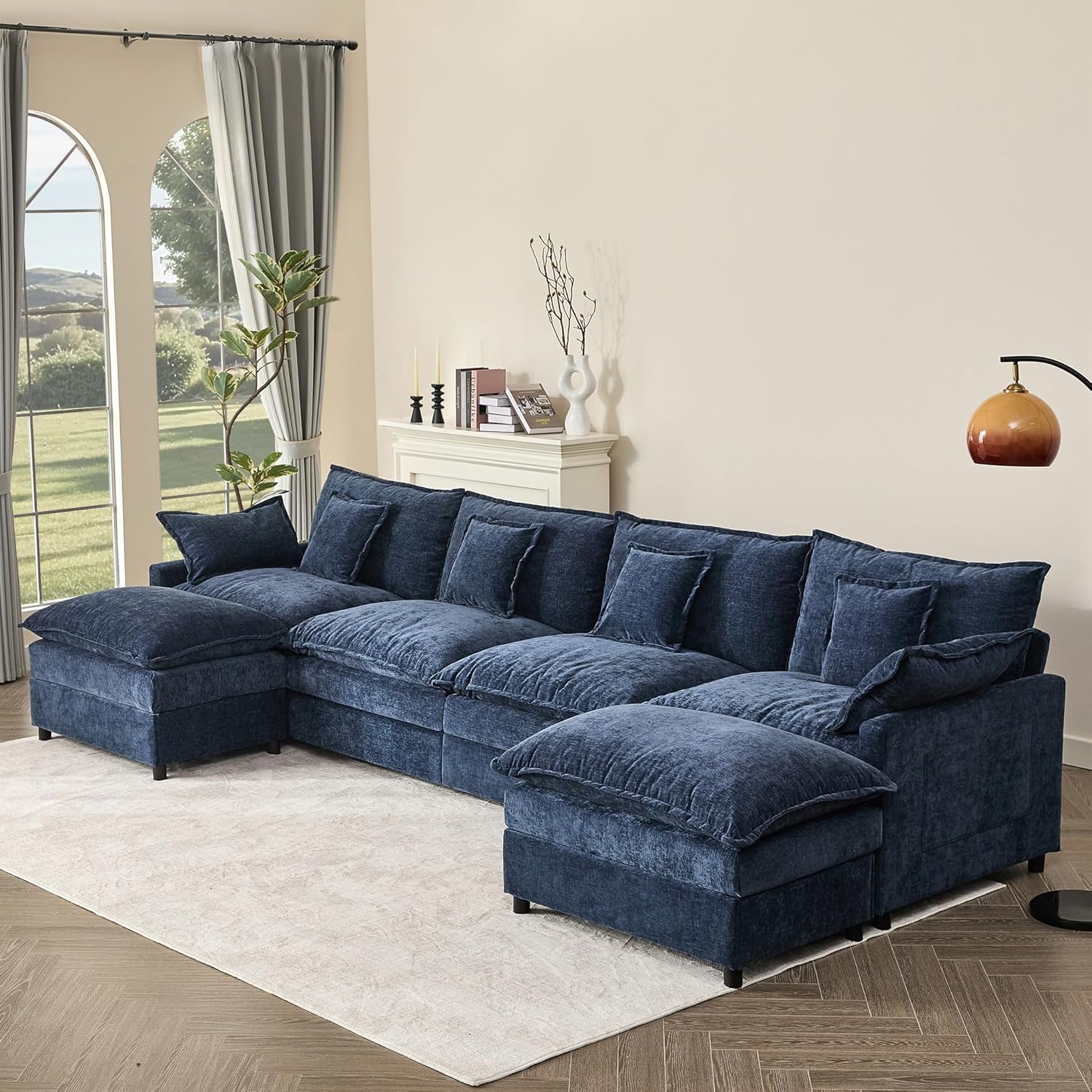 108 U-shaped sofa modular sofa three-seater comfortable cloud sofa