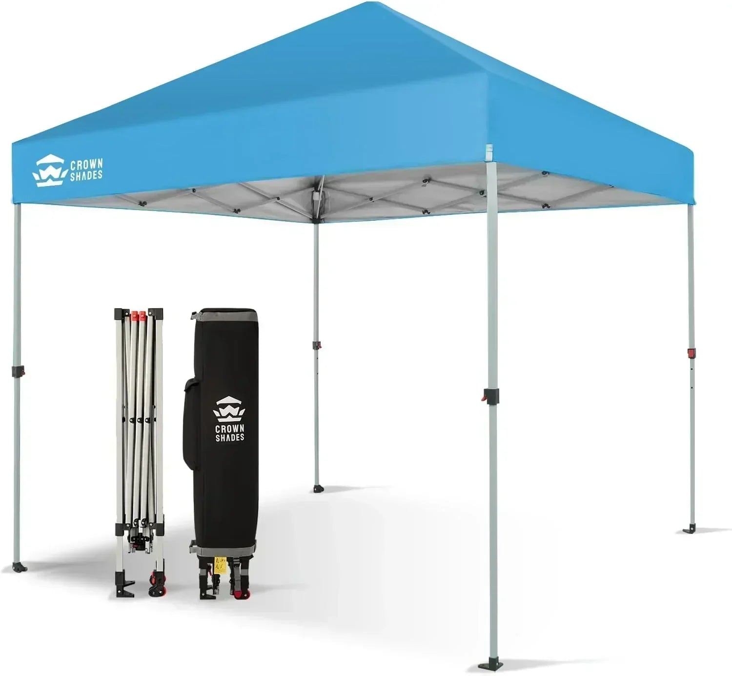10x10 Pop-Up Awning One-Click Installation Beach Tent Outdoor Sunshade Silver Coated Top