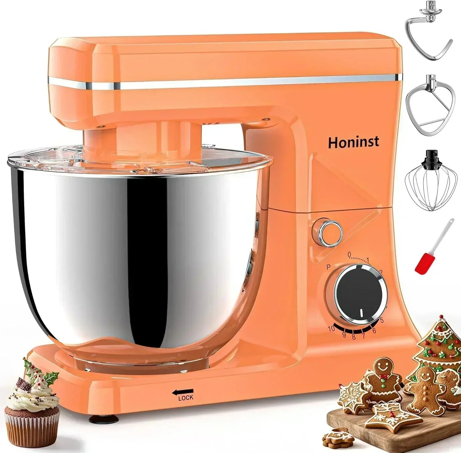 10-Speed Stand Mixer with 8-in-1 Splash Guard Tilt Head 6-Quart Stainless Steel Bowl