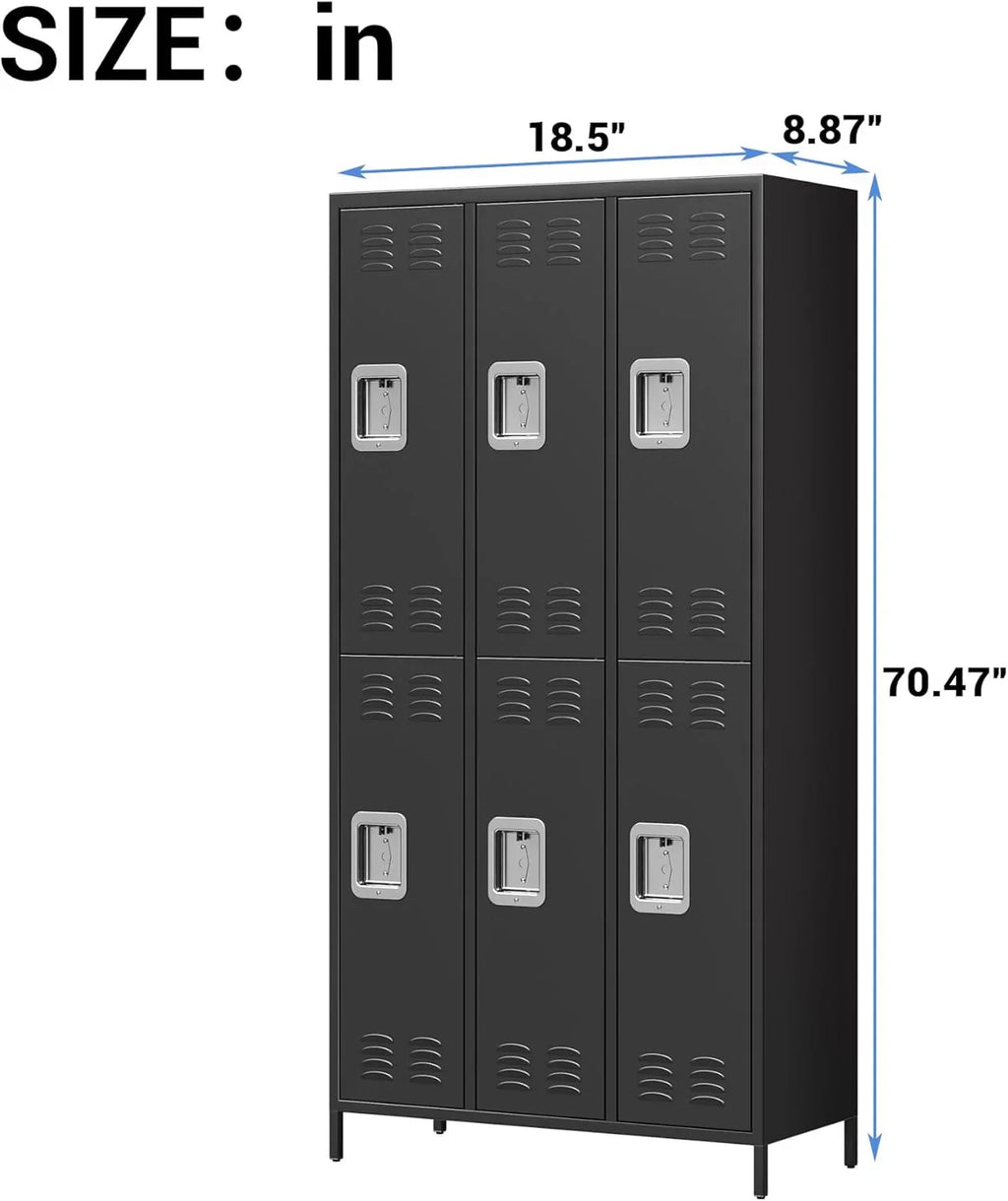 GAOMON Locker for Employees 6 Doors Locker Cabinet with Hooks Storage Locker