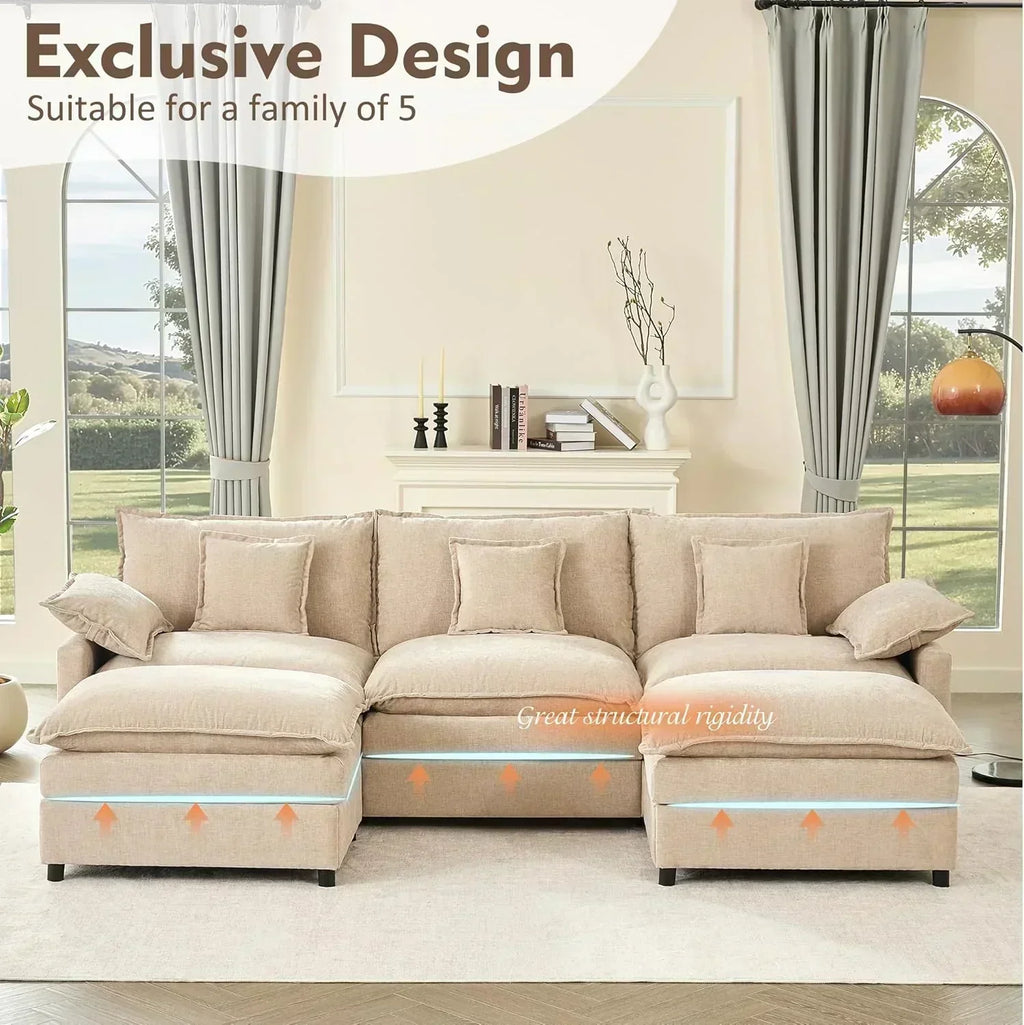 108 U-shaped sofa modular sofa three-seater comfortable cloud sofa
