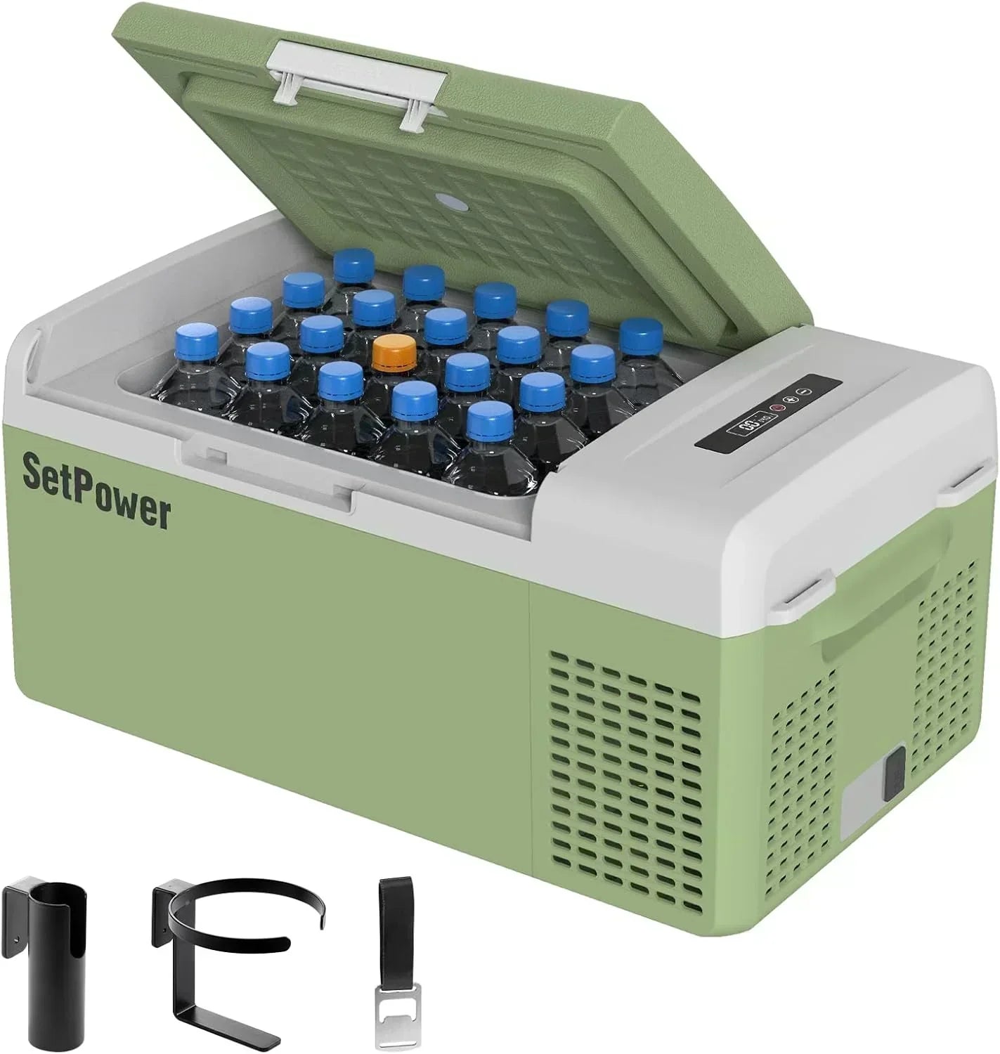 12V Refrigerator 21 Quart Portable Freezer 50 Hours Keep Cool Electric Cooler Car Refrigerator